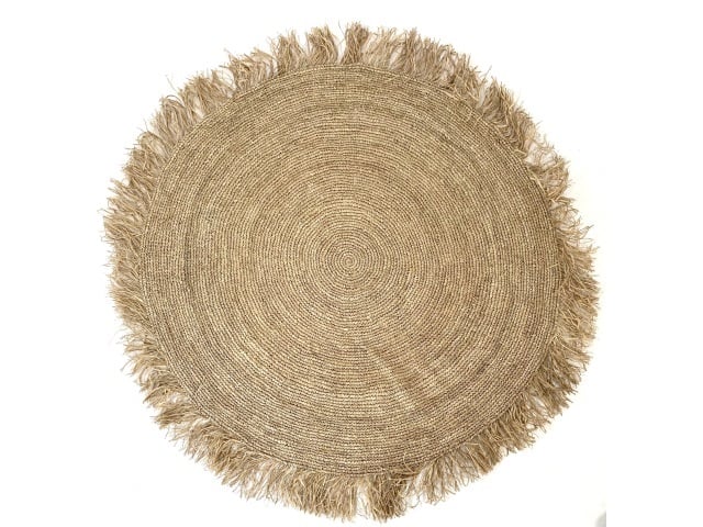 Handgearbeiteter Raffia Teppich