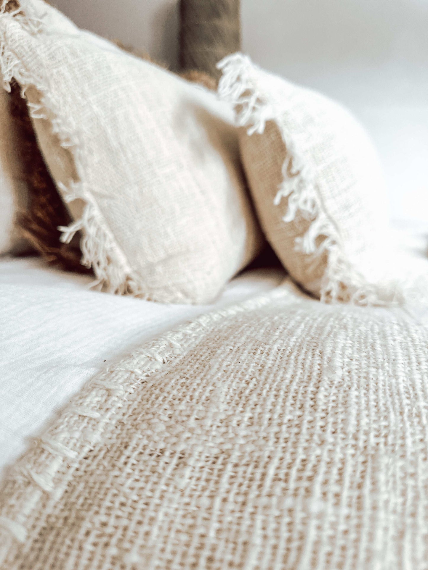 Leinen Kissen in warmem Beige (verschiedenen Größen)