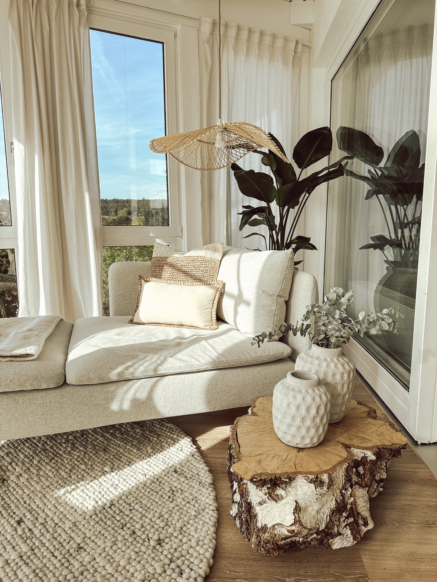 Wellenförmige Rattan-Hängelampe | Paso a Paso Interior