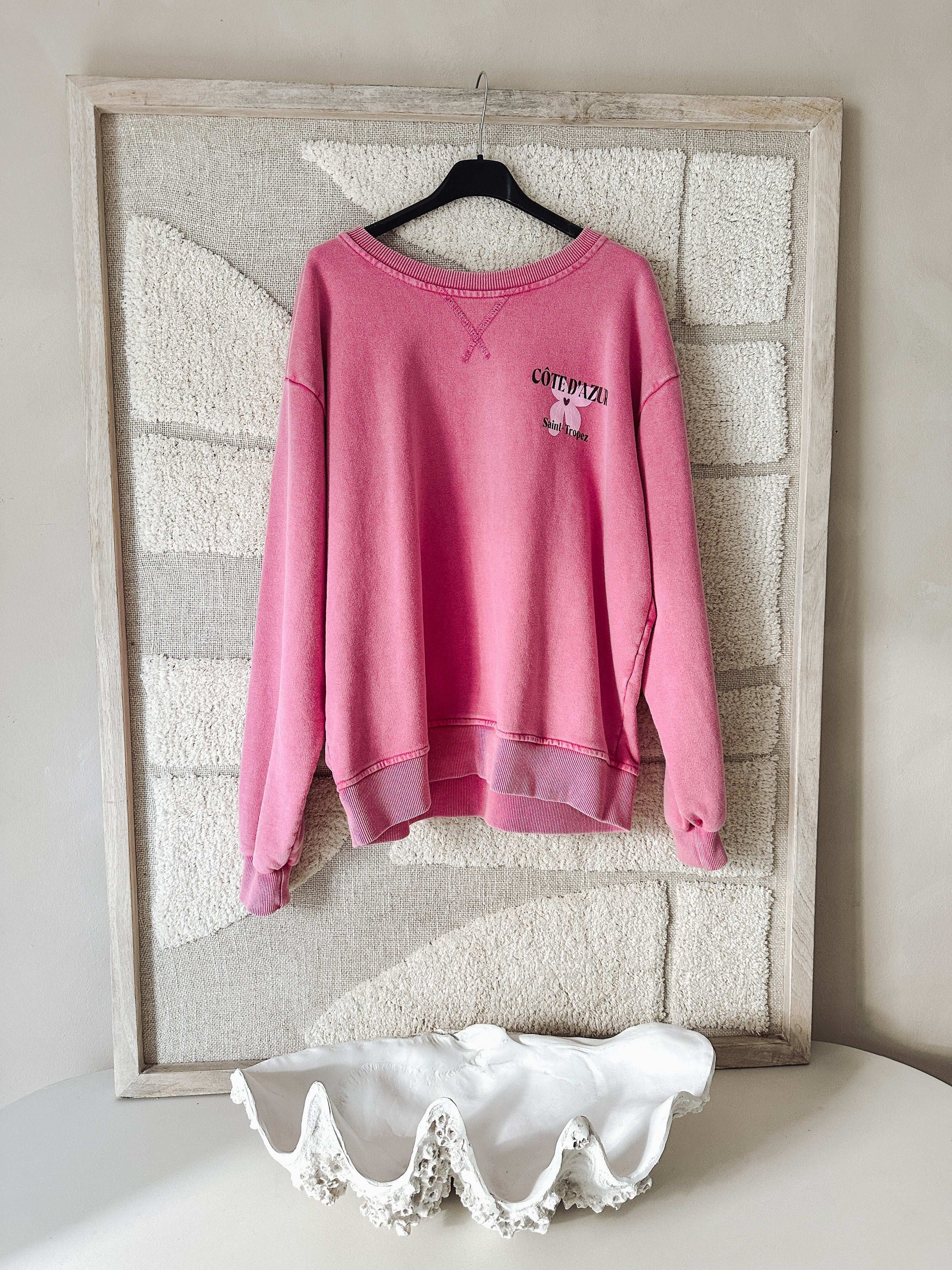 Sweatshirt „Saint-Tropez Côte d’Azur“ – Rosa
