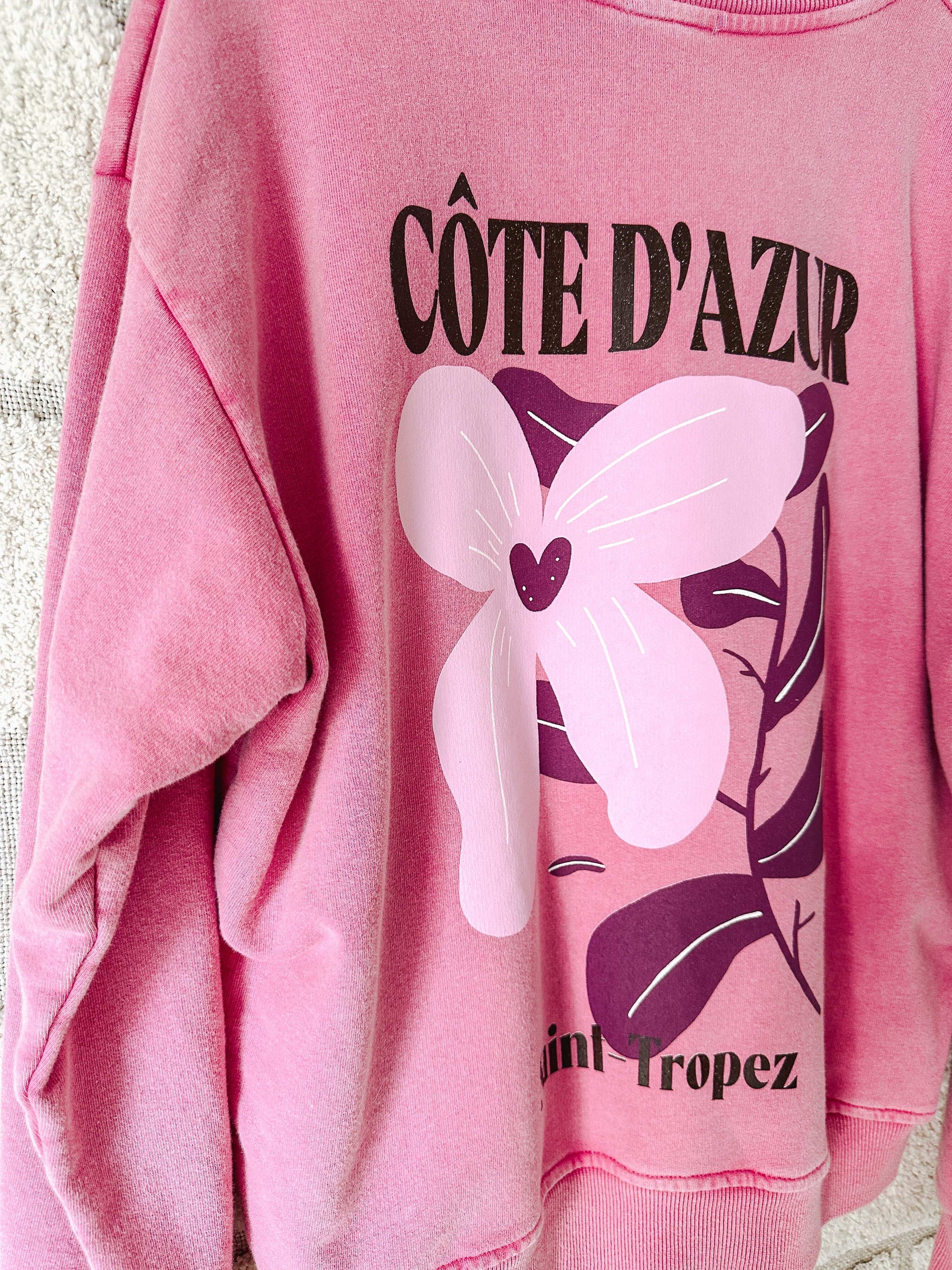 Sweatshirt „Saint-Tropez Côte d’Azur“ – Rosa