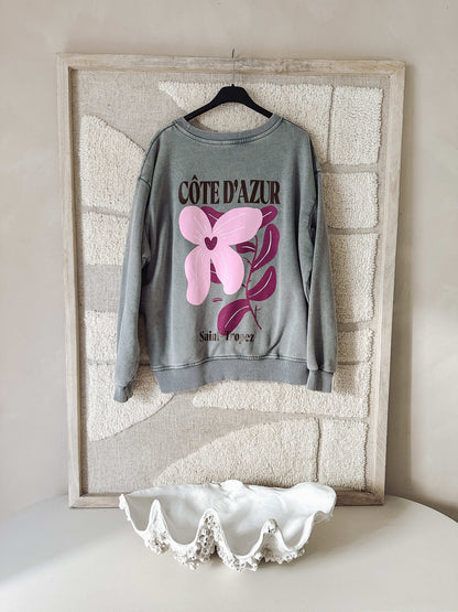 Sweatshirt „Saint-Tropez Côte d’Azur“ – Grau