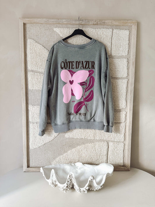 Sweatshirt „Saint-Tropez Côte d’Azur“ – Grau