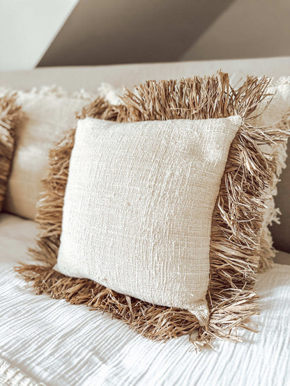 St. Tropez Kissen Raffia & Leinen