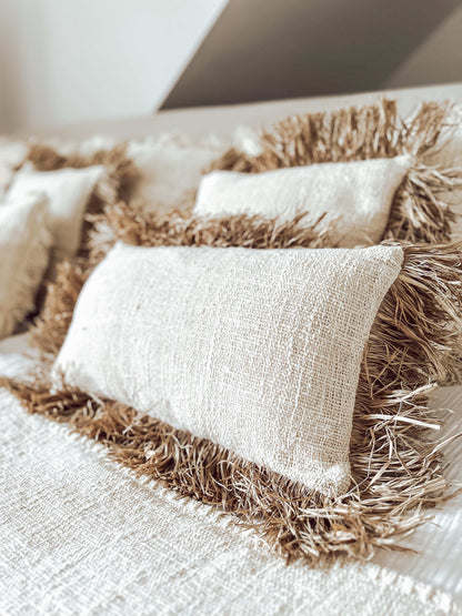 St. Tropez Kissen Raffia & Leinen